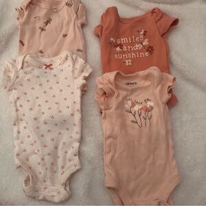 Carter's Pink and Orange Bodysuit Set Soft Cotton